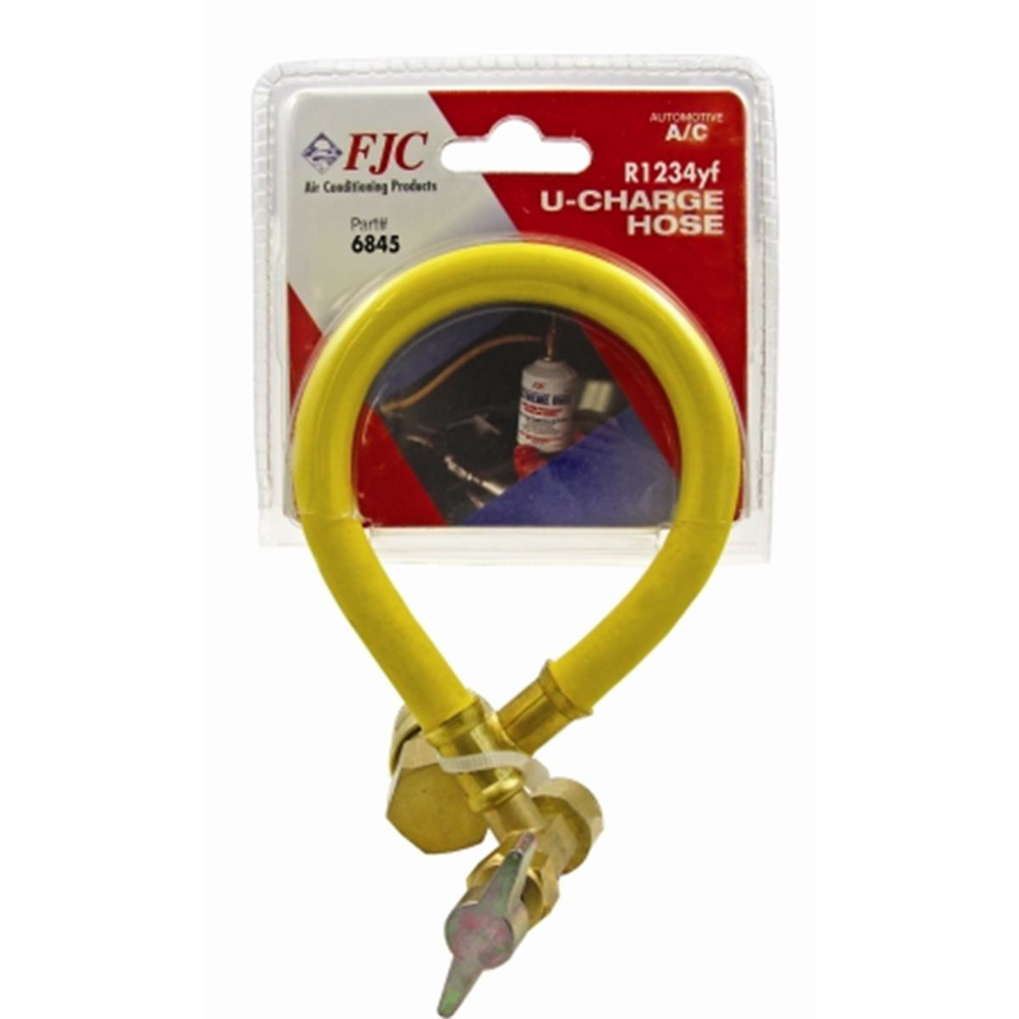 FJC R-1234yf U-Charge Hose with Coupler — Self-Sealing Valve, Model# FJC6845